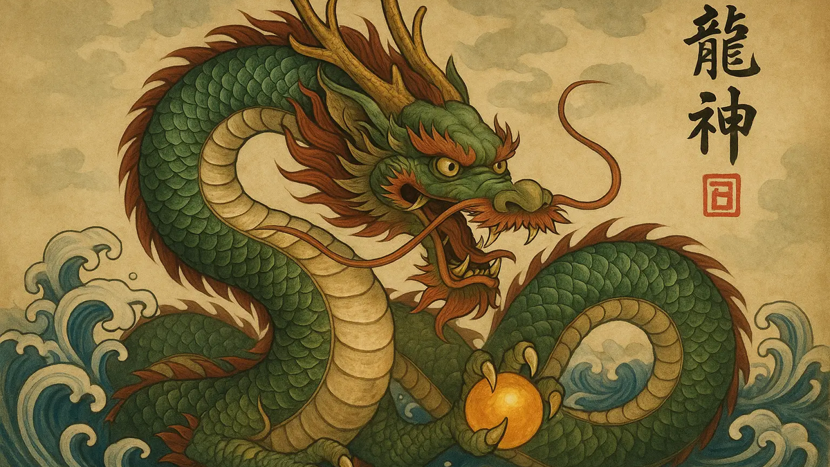 Le dragon Ryujin, dieu de la mer japonais