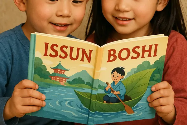 Issunboshi en couverture de livre pour enfant
