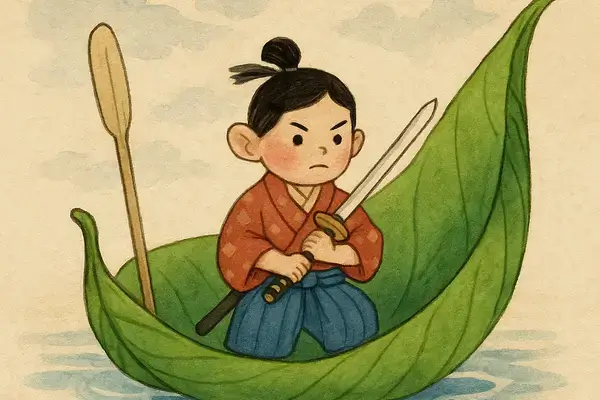 Issun boshi navigue sur la rivière