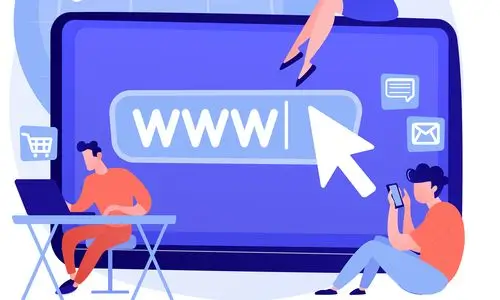 Début d'une URL (www) en gros sur un écran