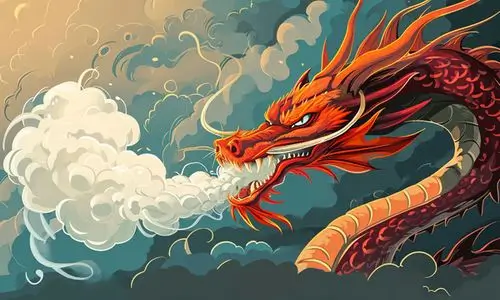 Dragon crachant de la fumée