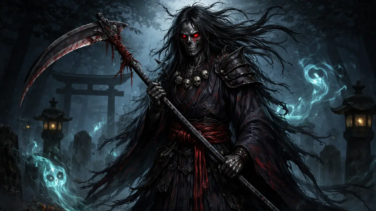 Dieu de la mort japonais dans l'obscurité