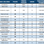 Tableau pour l'optimisation des articles existants