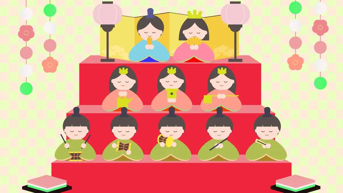 Illustration d'un Hina Dan de trois niveaux