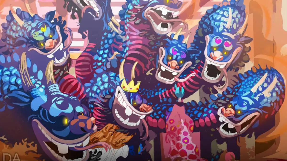 Kurozumi Orochi en dragon face à Komurasaki