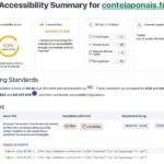 Résultats de l'outil Accessibility Cheker